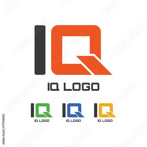 IQ logo design with 4 color template