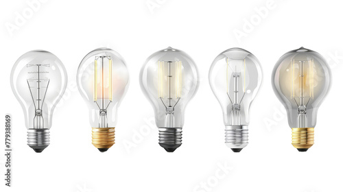 Collection set of Beautiful vintage light decor. Lamp loft style. Lighting in design. Retro style. Outdoor light bulb on transparent background.