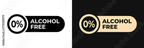 Premium Alcohol free label vector design for packaging. Nonalcoholic icon gold illustration, logo, symbol, sign, stamp, tag, emblem, mark or seal for package. No allergen drink sticker.