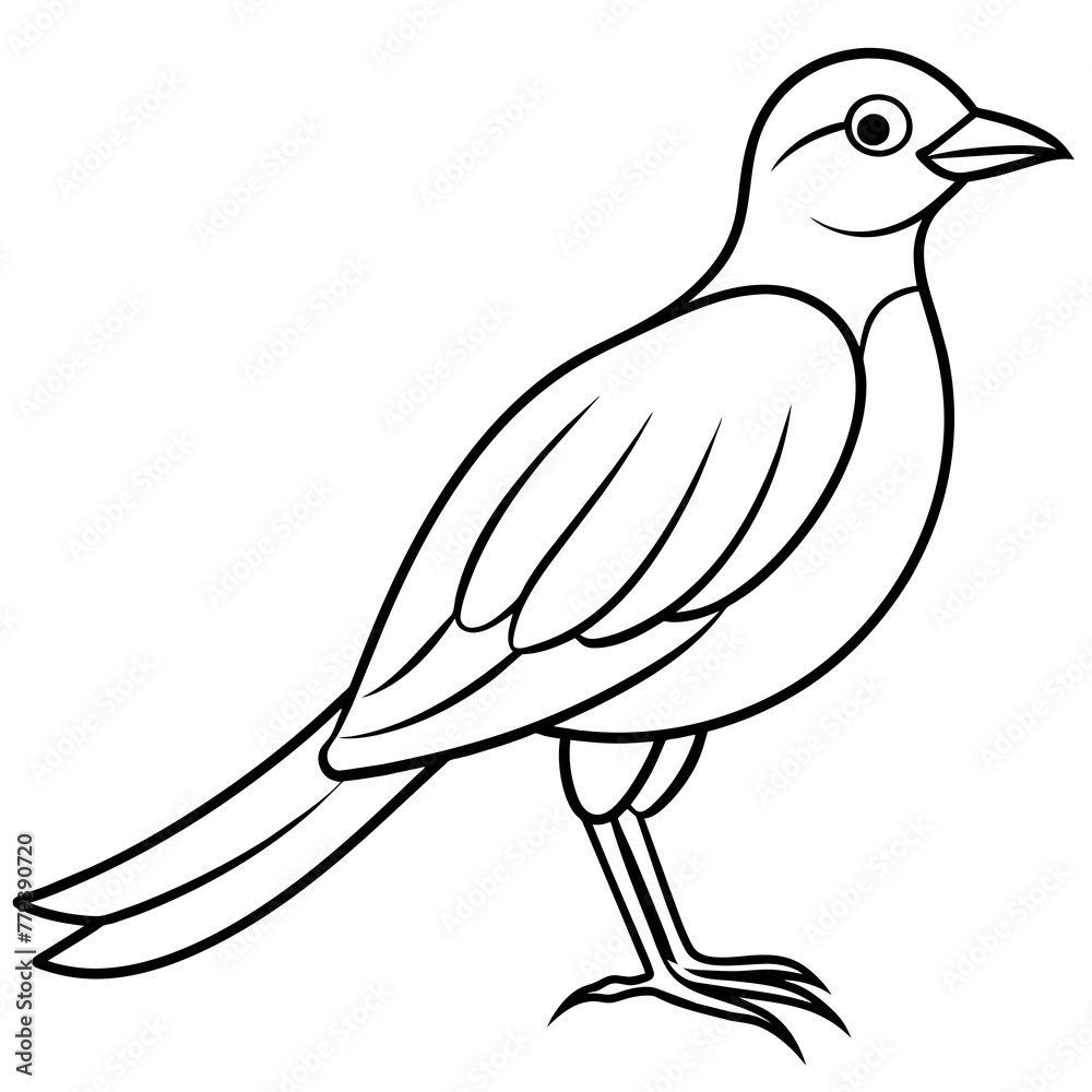 Obraz premium Bird vector illustration with line art.