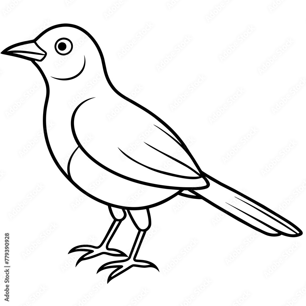 Obraz premium Bird vector illustration with line art.