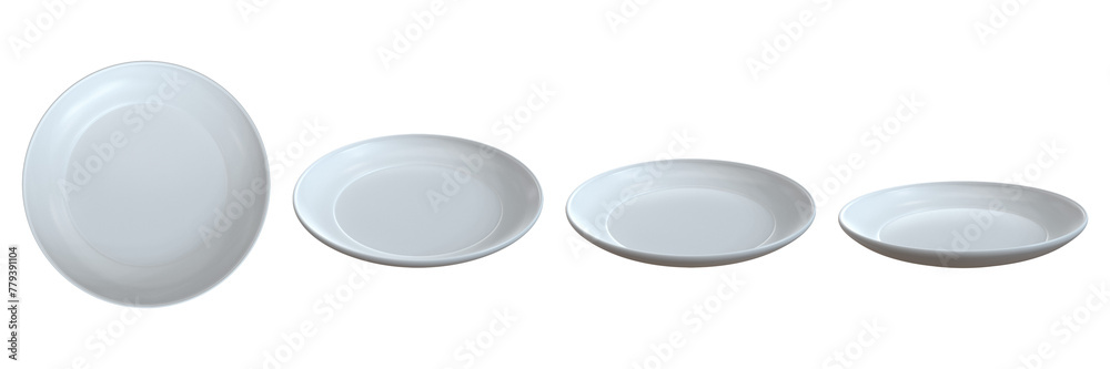 white ceramic plate set for restaurant food table 3d render illustration white ceramic plate set for restaurant food table 3d render illustration