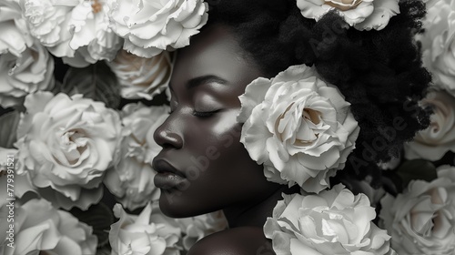 beautiful black and white african american woman 