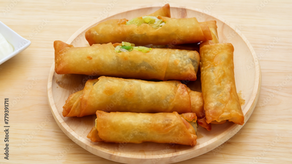 Fresh Fried Chinese Traditional Spring rolls food. Generative Ai Fresh Fried Chinese Traditional Spring rolls food. Generative Ai
