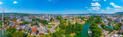 Panorama view of the city center of Banja Luka, Bosnia and Herzegovina