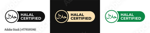 Halal certified icon. Halal label vector illustration