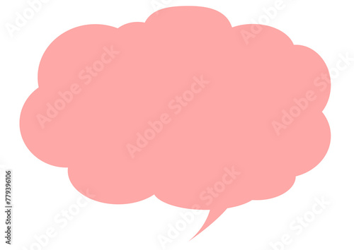 ピンクのシンプルな雲型フキダシ