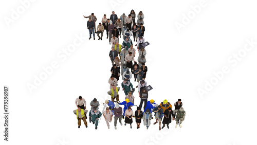 One or 1st made with human isolated on white, Whose are labor, Doctor, Police, Nurse, Teacher, Photographer, Cleaner, Waiter, Many more, Happy Labour Day, Thank you for your Hard Work,