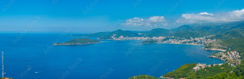 Panorama view of Adriatic coast in montenegro