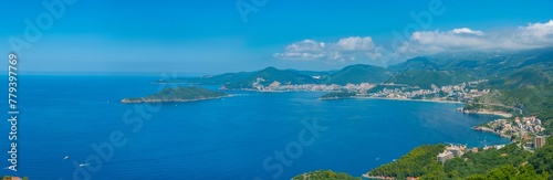 Panorama view of Adriatic coast in montenegro