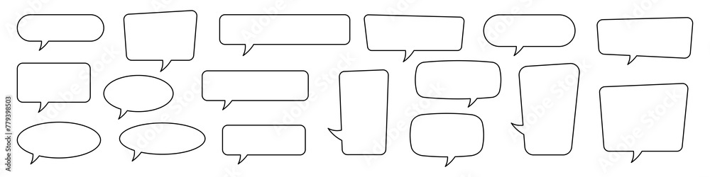 Speech bubble, speech balloon, chat bubble line art vector icon for apps and websites. Speech bubble, speech balloon, chat bubble line art vector icon for apps and websites.