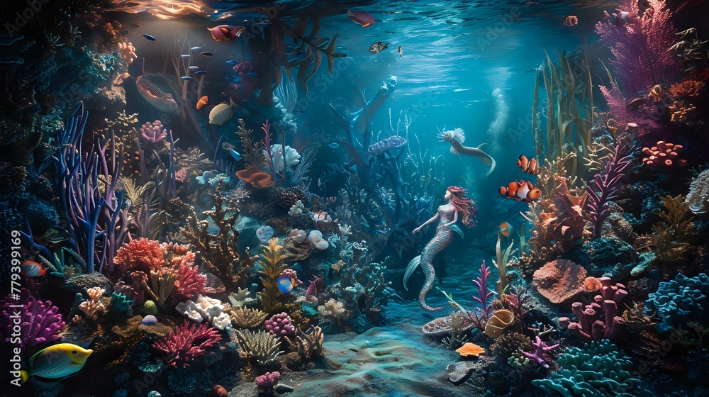 Mermaids' Dance in the Coral Realm./n