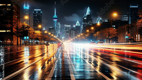 traffic at night high definition(hd) photographic creative image
