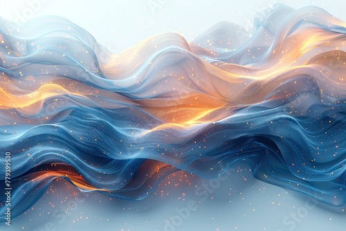elegant abstract ocean wave background that combines blue and gold colors Generative AI photo