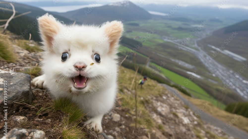 dog in the mountains  high definition(hd) photographic creative image