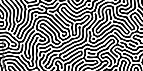 Reaction diffusion organical texture, system found in biology, geology and physics also known as Turing pattern. Black and white vector illustration.  © local_doctor