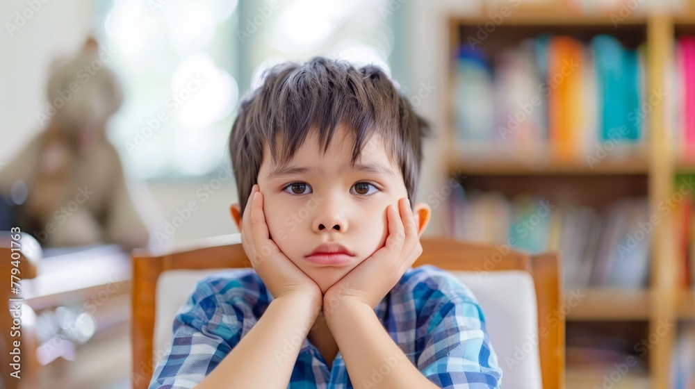 Sad tired frustrated student at the school, Lazy unhappy bored and tired kid. Hard learning, Difficulties classes concept Sad tired frustrated student at the school, Lazy unhappy bored and tired kid. Hard learning, Difficulties classes concept