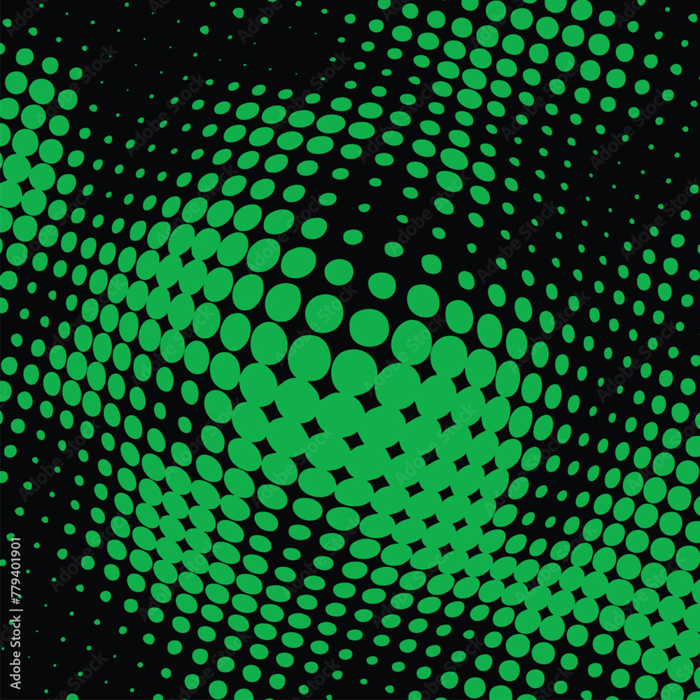 Fototapeta premium Bright polka dot pop art halftone pattern. Wide vector illustration 