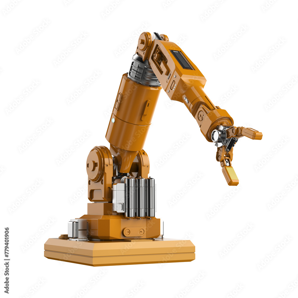 Ai robotic arm isolated on white background