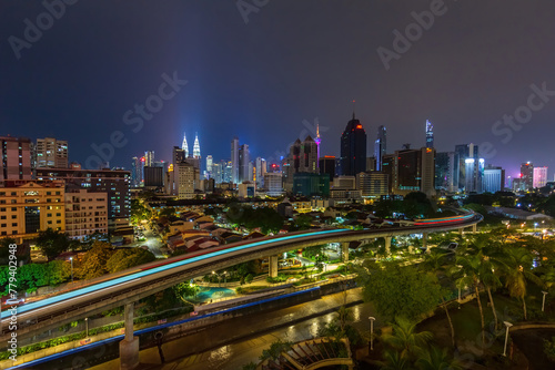 Photography beautiful view of kuala lumpur, malaysia city skyline