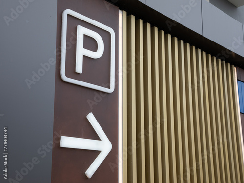 parking car road panel signage and arrow sign only for car