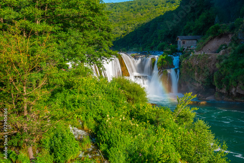 Strbacki buk waterfall in Bosnia and Herzegovina photo