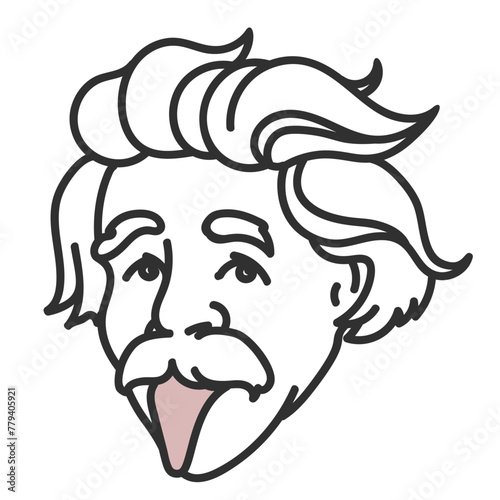 Albert Ainstein. Flat Icon Isolated On White Background. Genius, Scientist, mathematics