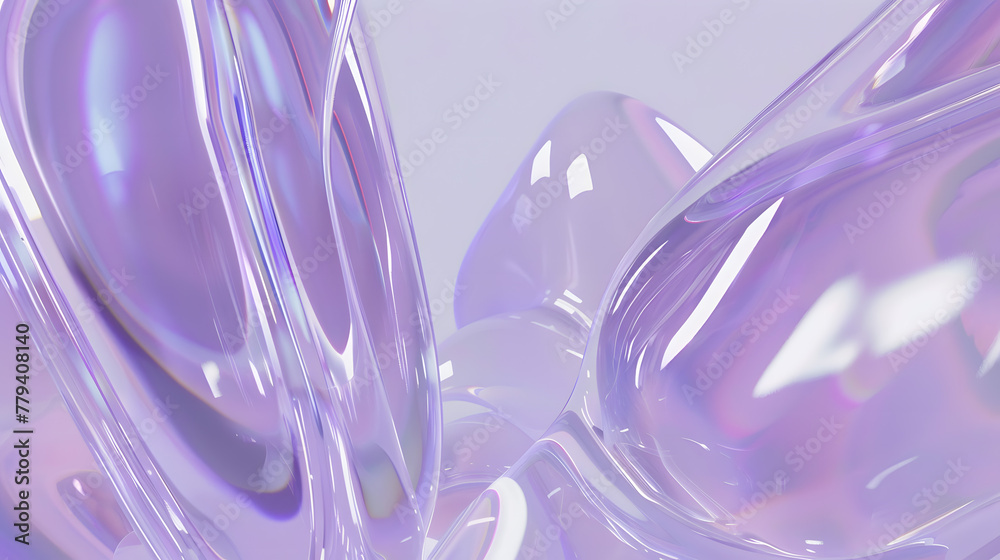 モダンな透明感 - Y2Kからインスピレーションを受けたパステル紫の背景 - obrazy, fototapety, plakaty 