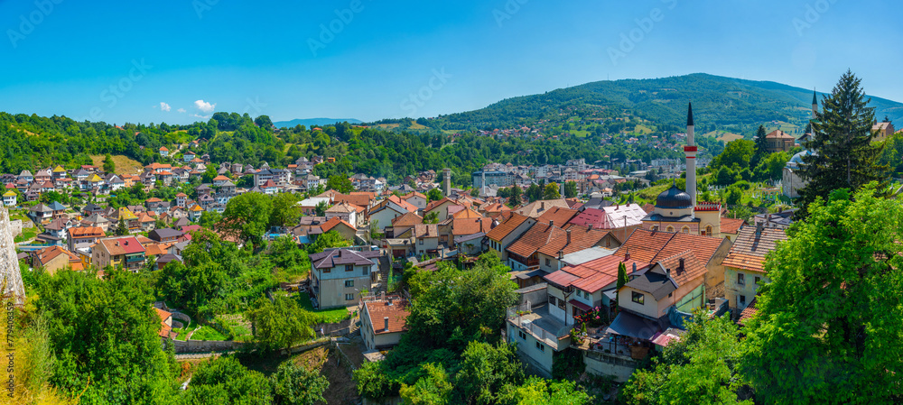 Panorama view of Travnik town in Bosnia and Herzegovina