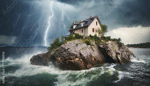 Like a Wise man: Parable about The House Built on the Rock: Matthew 7.  photo