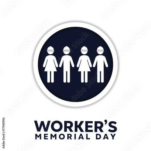Workers Memorial Day. People icon. Great for cards  banners  posters  social media and more. White background. 