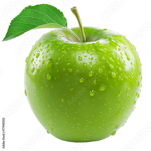 fresh green apple isolated for a transparent white background photo