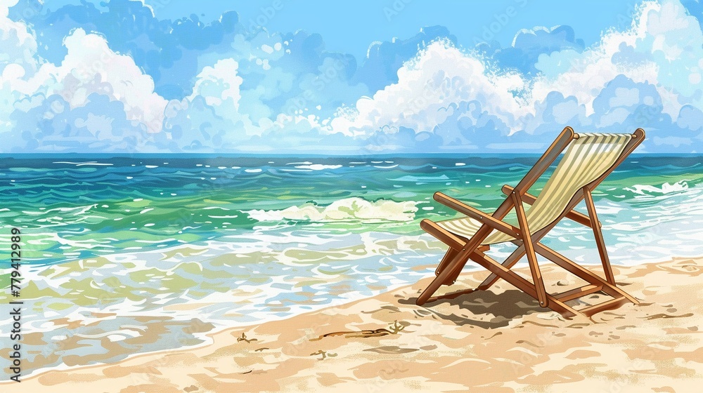 Beach chair clipart for relaxing by the shore Beach chair clipart for relaxing by the shore