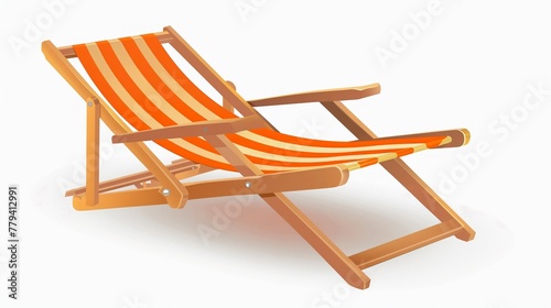 Beach chair clipart with adjustable reclining positions © BURIN93