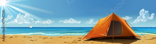 Beach tent clipart providing shelter from the sun