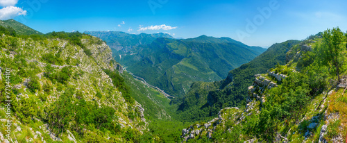 Panorama view of valley of Cemi river in Montenegro