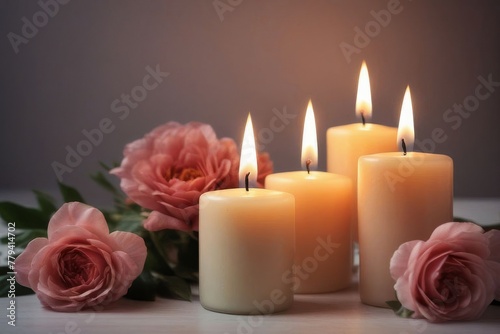 rose and candle wall background