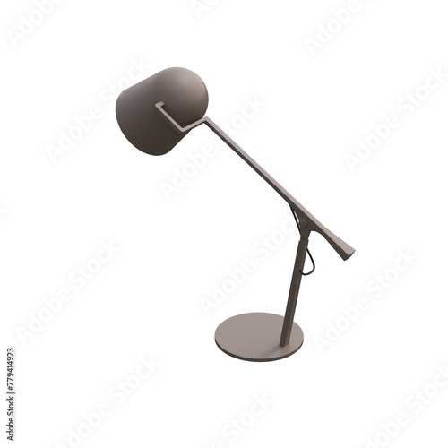 table lamp isolated on white background, room lamp, 3D illustration, cg render