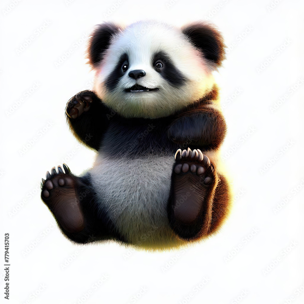 Obraz premium 3D furry forest lion with beautiful colors and white background. with Generative AI technology 