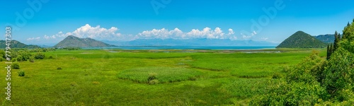 Panorama view of Skadar lake in Montenegro photo