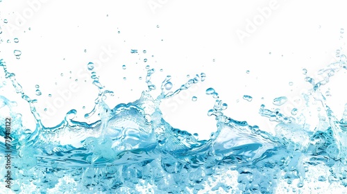 blue water on white background 