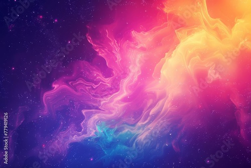 Celestial abstract nebula with radiant pink and blue colors, concept of cosmic beauty and space exploration