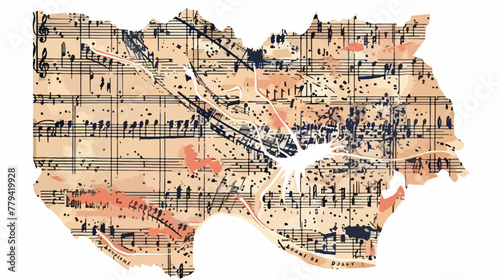 Music Notation Mosaic for Masovian Voivodeship Map  photo