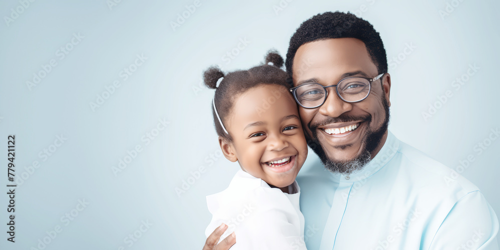 Portrait of a happy and smile pretty girl daughter and Father , Father's day, Children's day, Studio shot, Portrait of a happy and smile pretty girl daughter and Father , Father's day, Children's day, Studio shot,