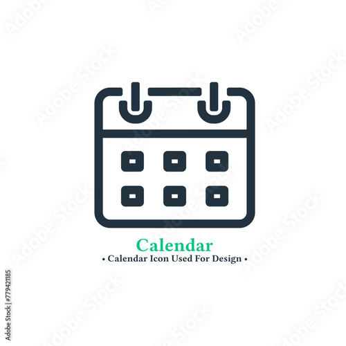 Vector calendar icon isolated on white background. calendar symbol for web and mobile applications.