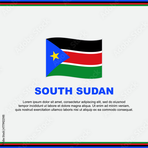 South Sudan Flag Background Design Template. South Sudan Independence Day Banner Social Media Post. South Sudan Design