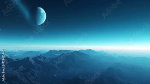 background planet earth  horizon  save energy  galaxy  space  mountain and planet  for digital and print