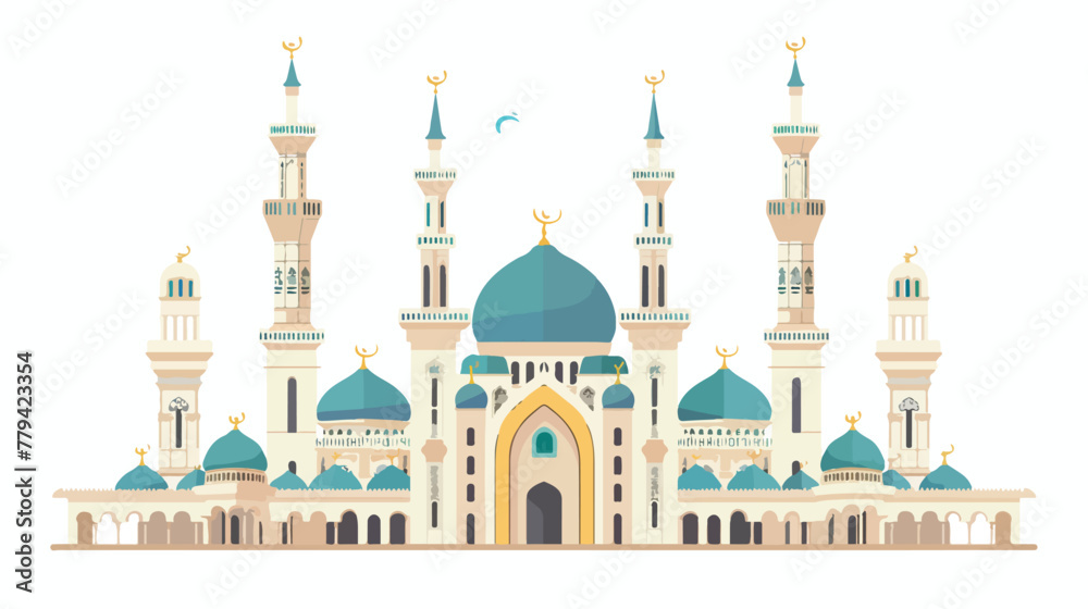 Prophets Mosque flat vector isolated on white background