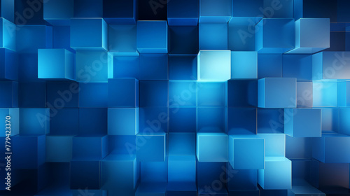 3d reder, background, blue cubes wall., Background, wallpaper,