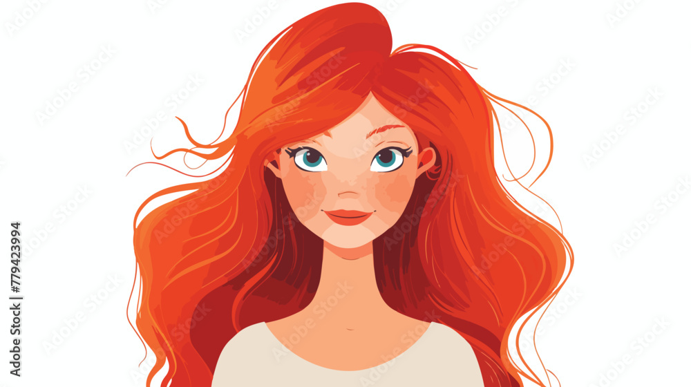 Redhaired girl vector flat vector isolated on white background